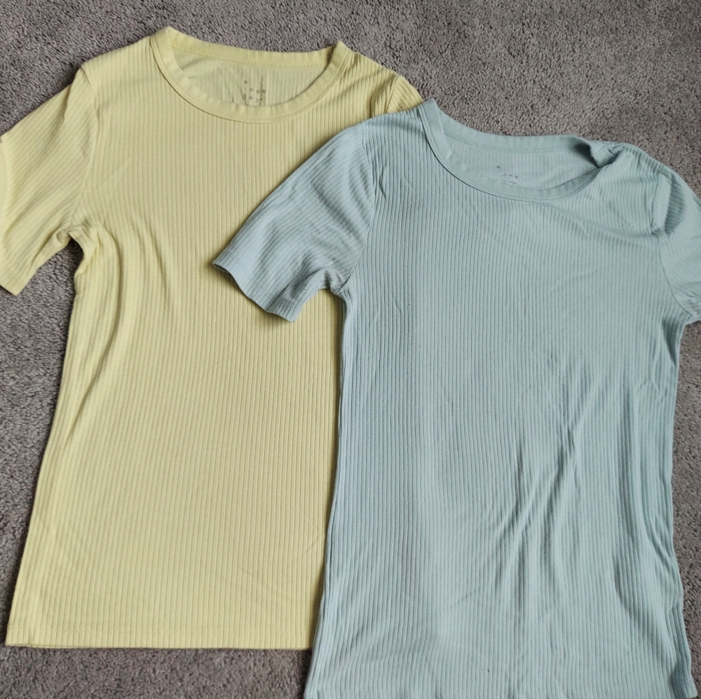 Pastel Aqua and Pastel Yellow T-shirts